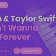 I Don T Wanna Live Forever Lower Piano Karaoke Zayn Taylor Swift